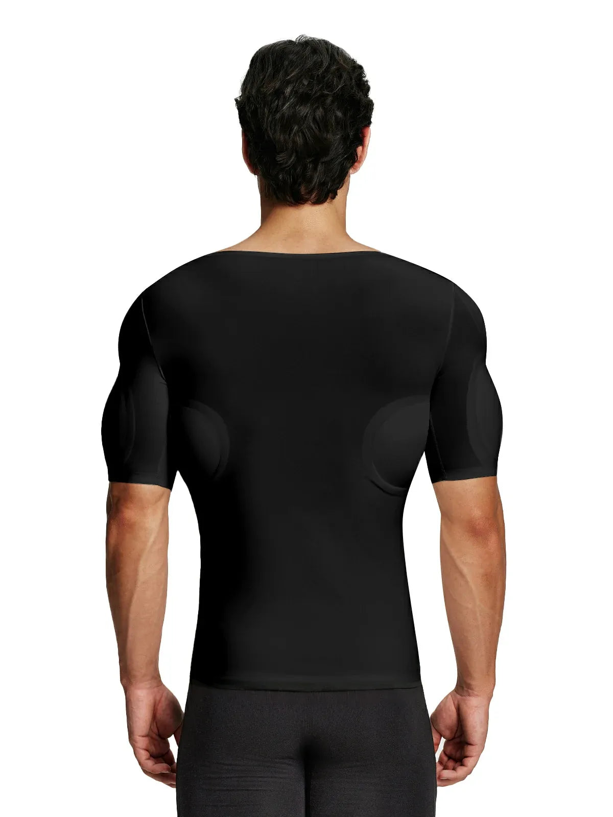 Men's Padded Muscle Compression Shirt Short Sleeve