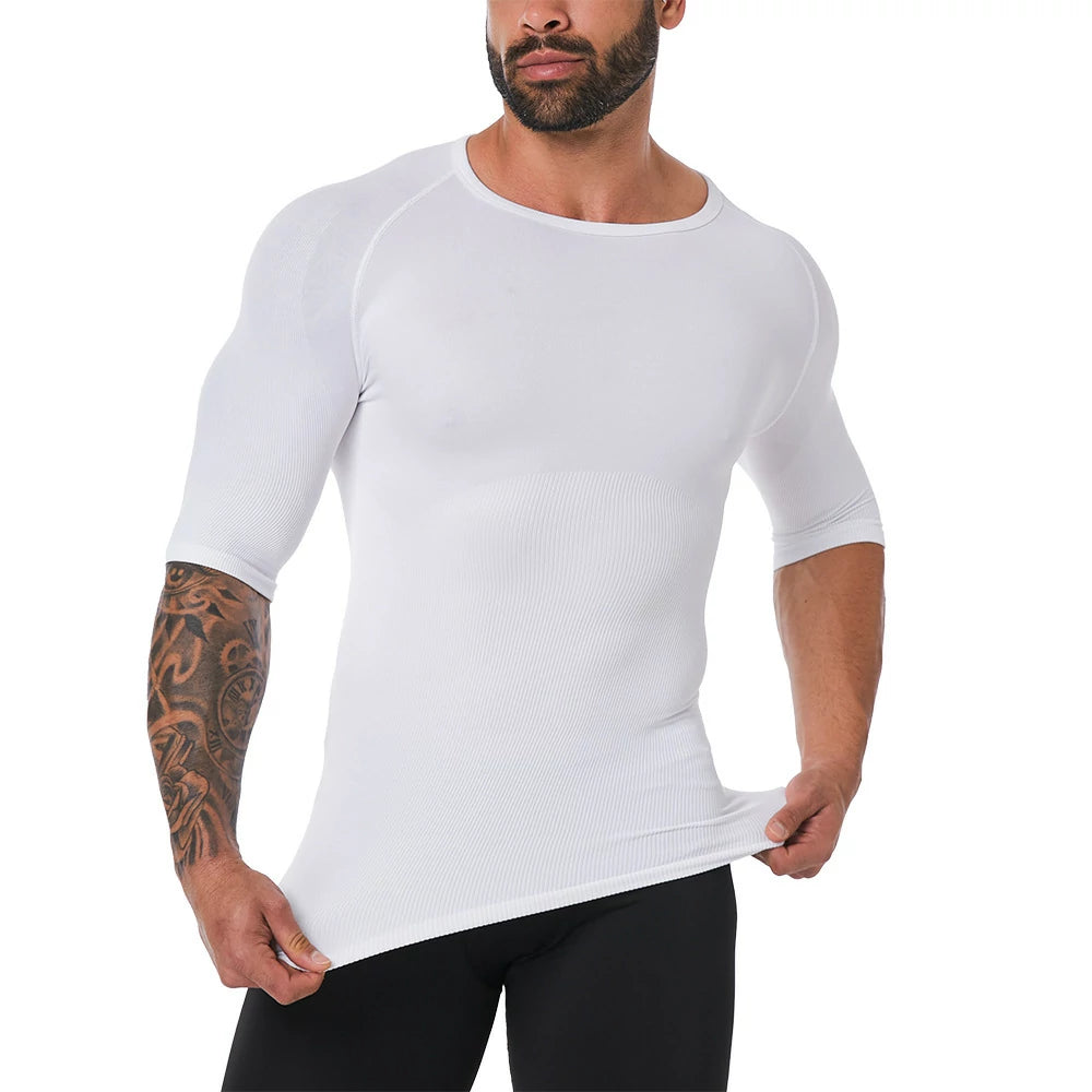 Men's Short Sleeve Compression Shirt Body Shaper