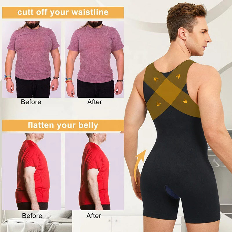 Men's Seamless Sleeveless Compression Bodysuit