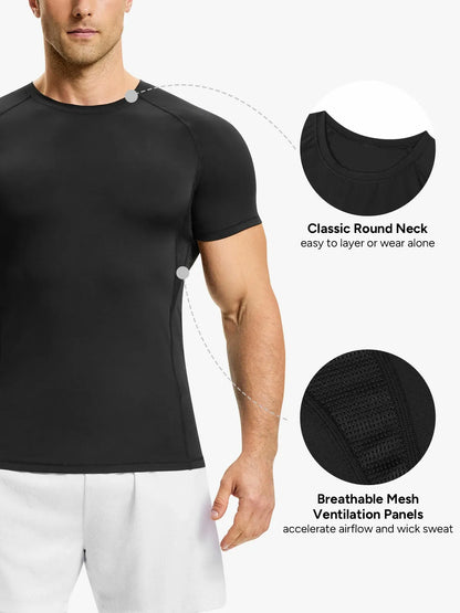 Men's Quick-Dry Gym Compression Shirt Short Sleeve