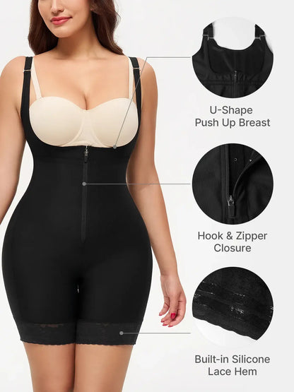 Women's U-Shape Open Bust Bodysuit Tummy Control Butt Lift