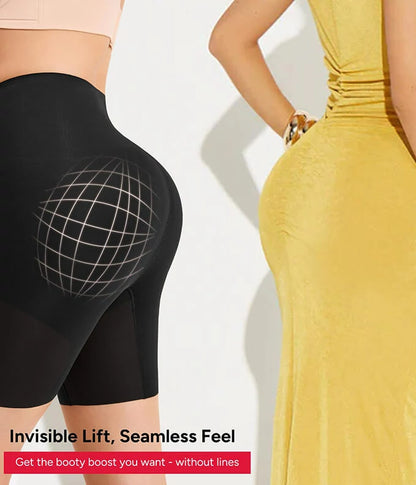 Women's High Waist Removable Pads Ruched Hip Shorts Tummy Control