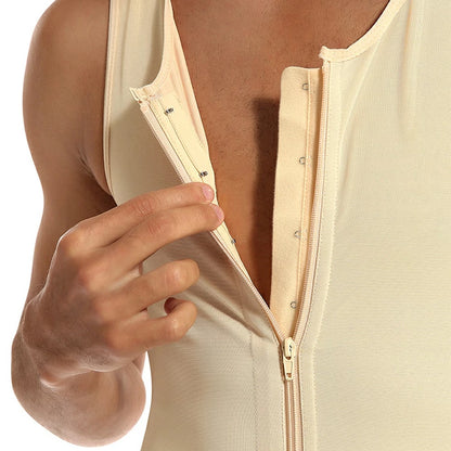 Men's Colombian Faja Full Body Shaper Bodysuit with Zipper