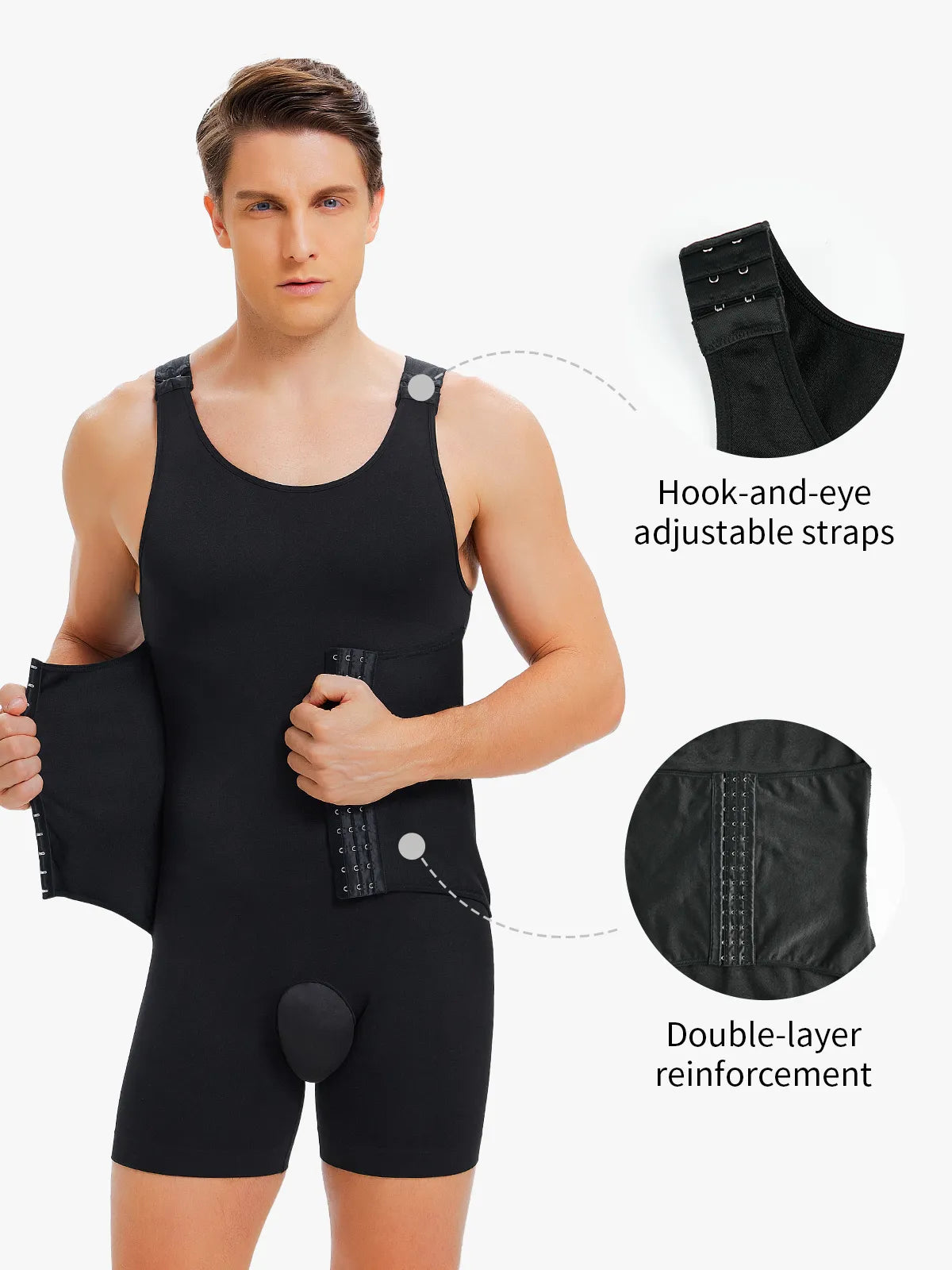 Men's Seamless Shapewear Bodysuit Tummy Control