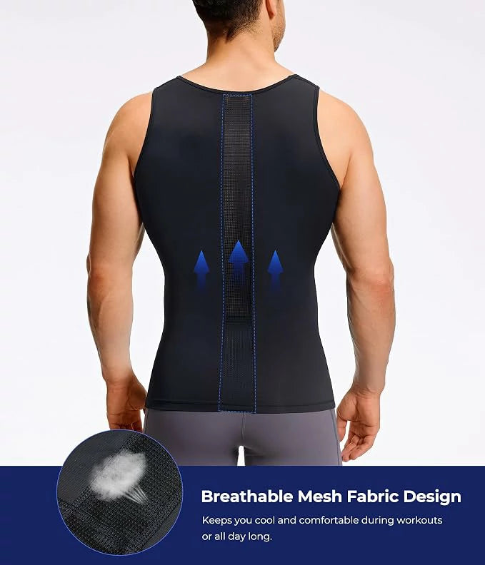 Men's Firm Compression Tank Top with Mesh Venting