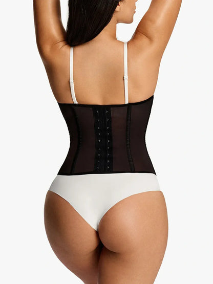 Women's Steel Boned Mesh Waist Trainer Tummy Control