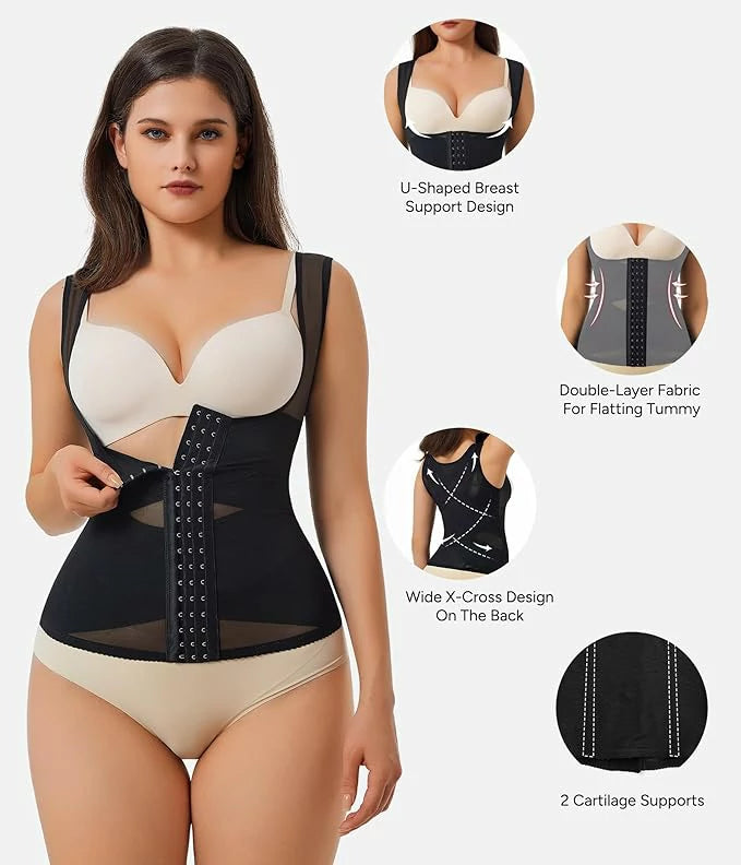 Women's Steel Boned Shapewear Vest Tummy Control