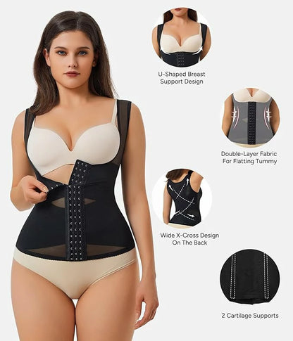 Women's Steel Boned Shapewear Vest Tummy Control