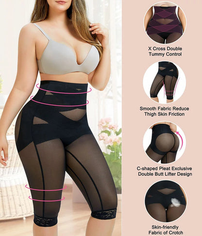 Women's High Waist Criss-Cross Capri Pants Tummy Control Butt Lift