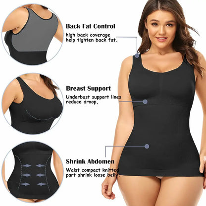 Women's Shapewear Tank Top Built-in Bra Tummy Control