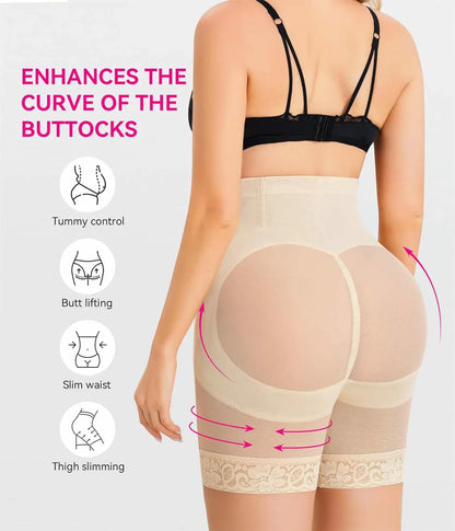 Women's High Waist Steel Bones Shapewear Shorts Tummy Control