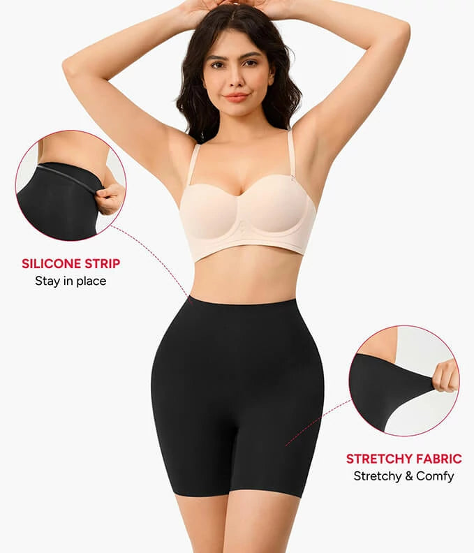 Women's Mid-Rise Built-in Hip and Butt Pads Shapewear Shorts