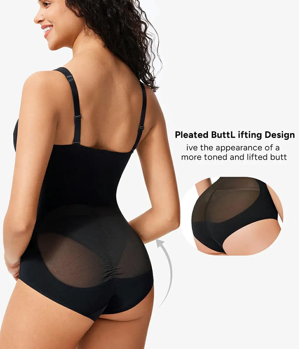Women's V-Neck Seamless Bodysuit Tummy Control X-Cross