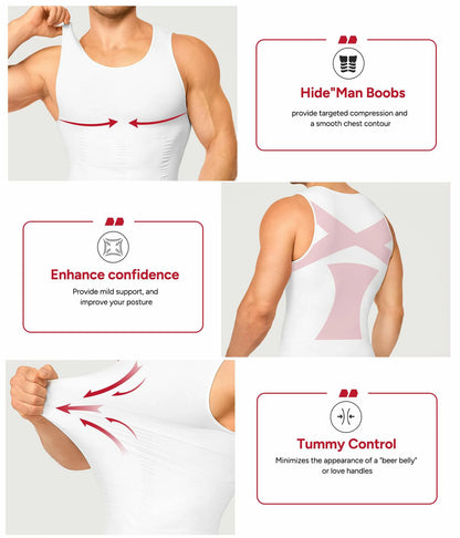 Men's Firm Compression Body Shaper Vest (2-Pack)