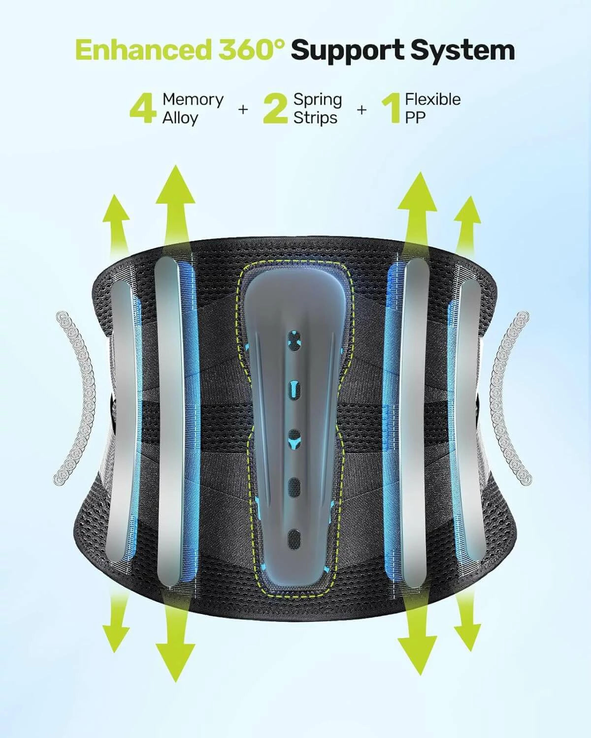 Men's 3D Knit Lumbar Support Belt with Removable Pad