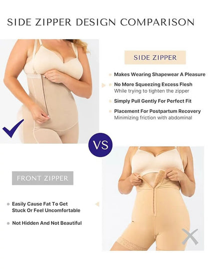 Women's Faja Colombianas Side Zip Bodysuit Tummy Control