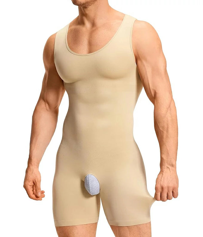 Men's Seamless Bodysuit Tummy Control Shapewear