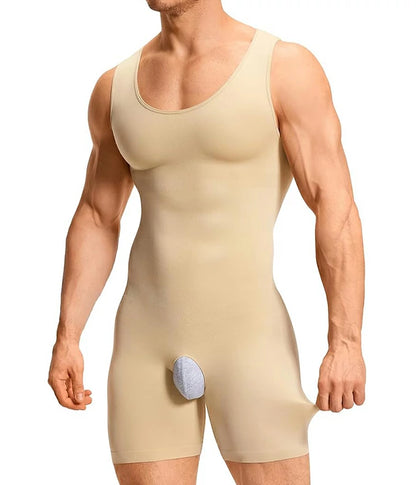 Men's Seamless Bodysuit Tummy Control Shapewear