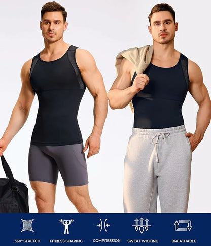 Men's Firm Compression Tank Top with Mesh Venting
