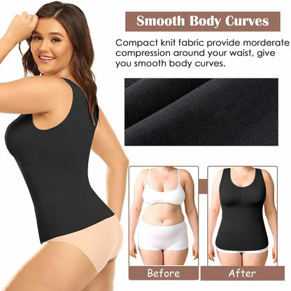 Women's Shapewear Tank Top Built-in Bra Tummy Control