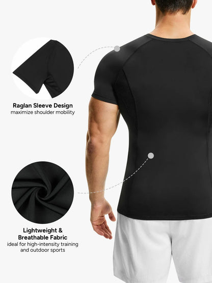 Men's Quick-Dry Gym Compression Shirt Short Sleeve