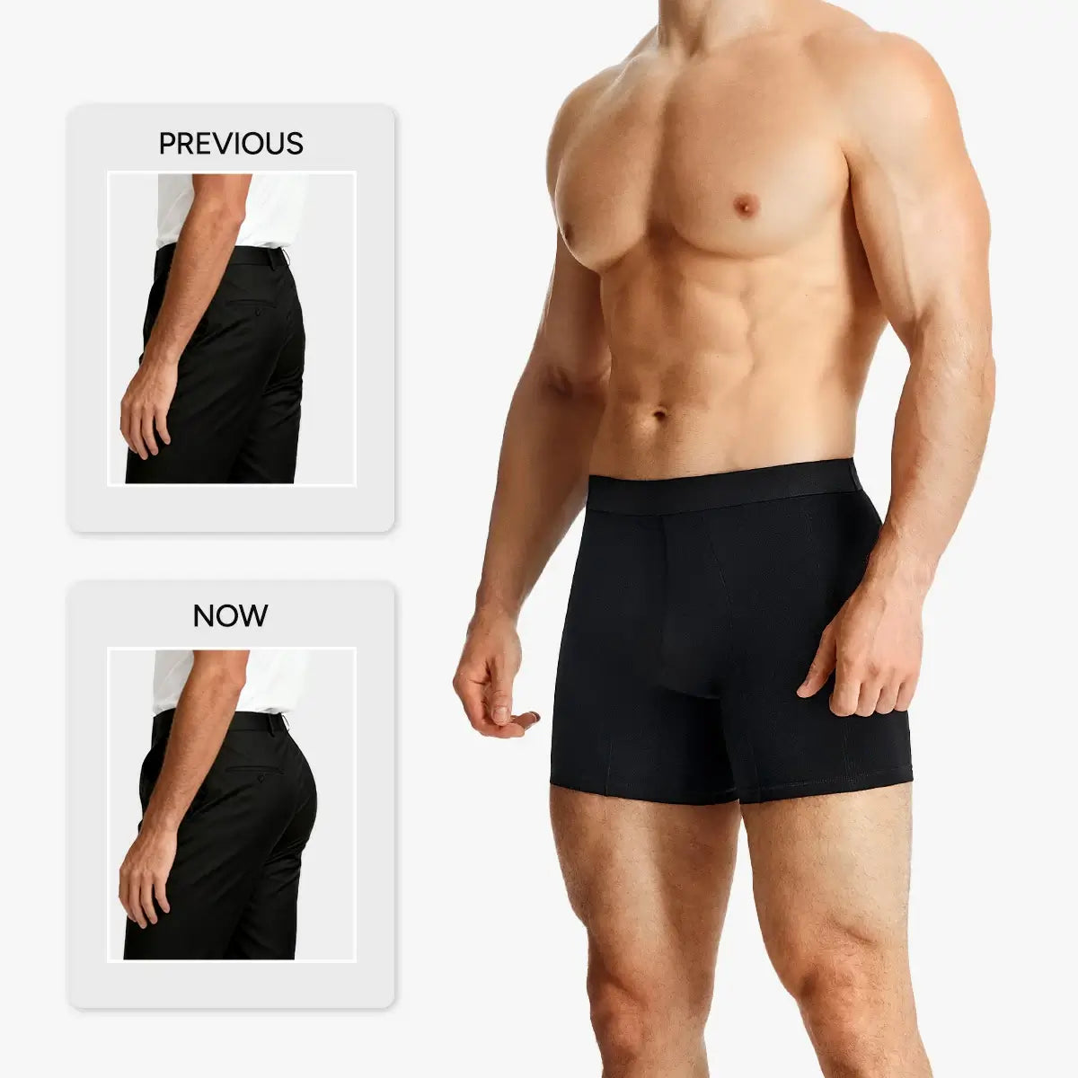 Men's Padded Shapewear Boxer Briefs Butt Lifting