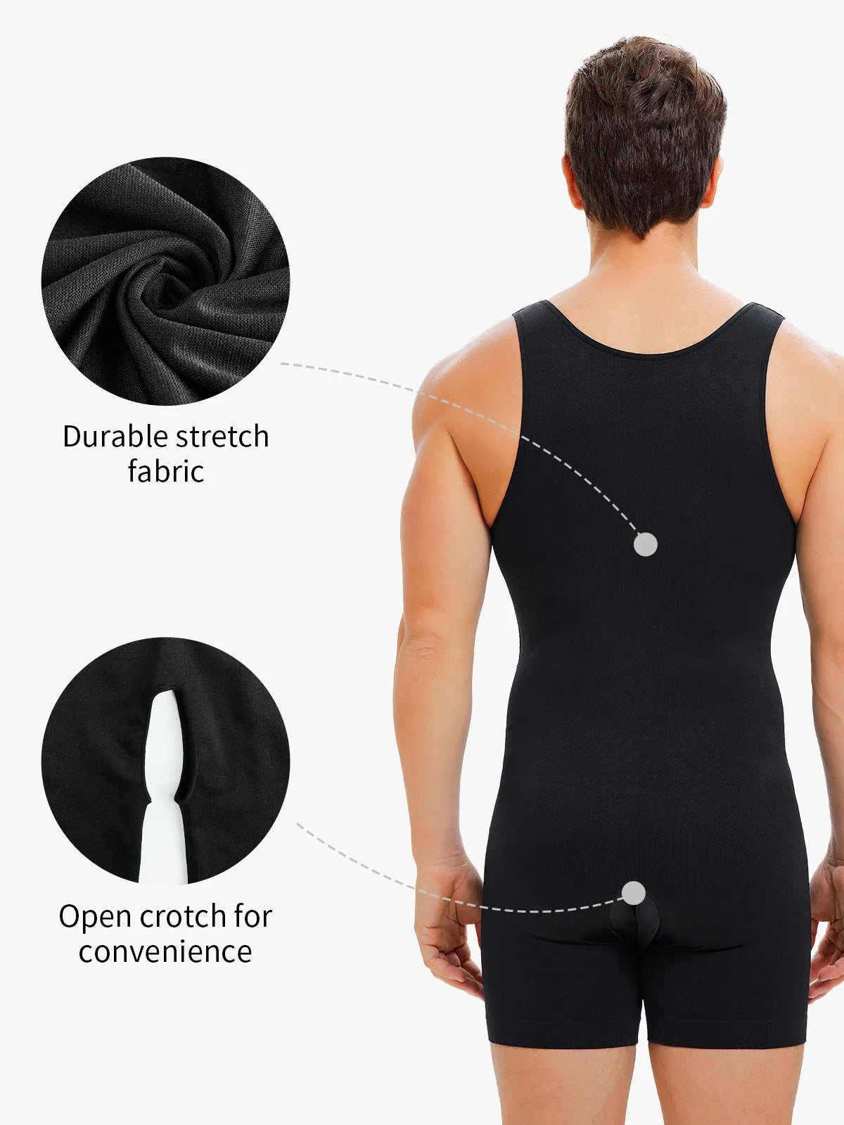 Men's Seamless Shapewear Bodysuit Tummy Control