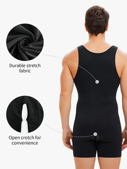 Men's Seamless Shapewear Bodysuit Tummy Control