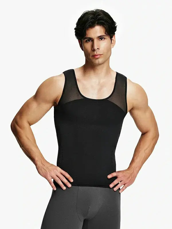 Men's Mesh Compression Chest & Tummy Control Tank Top