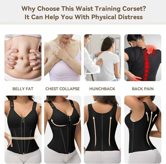 Women's 17 Steel Bones Waist Trainer with Built-In Bra