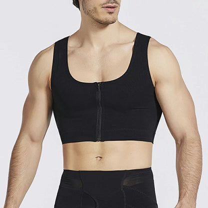 Men's Zipper Mesh Chest Compression Tank Top