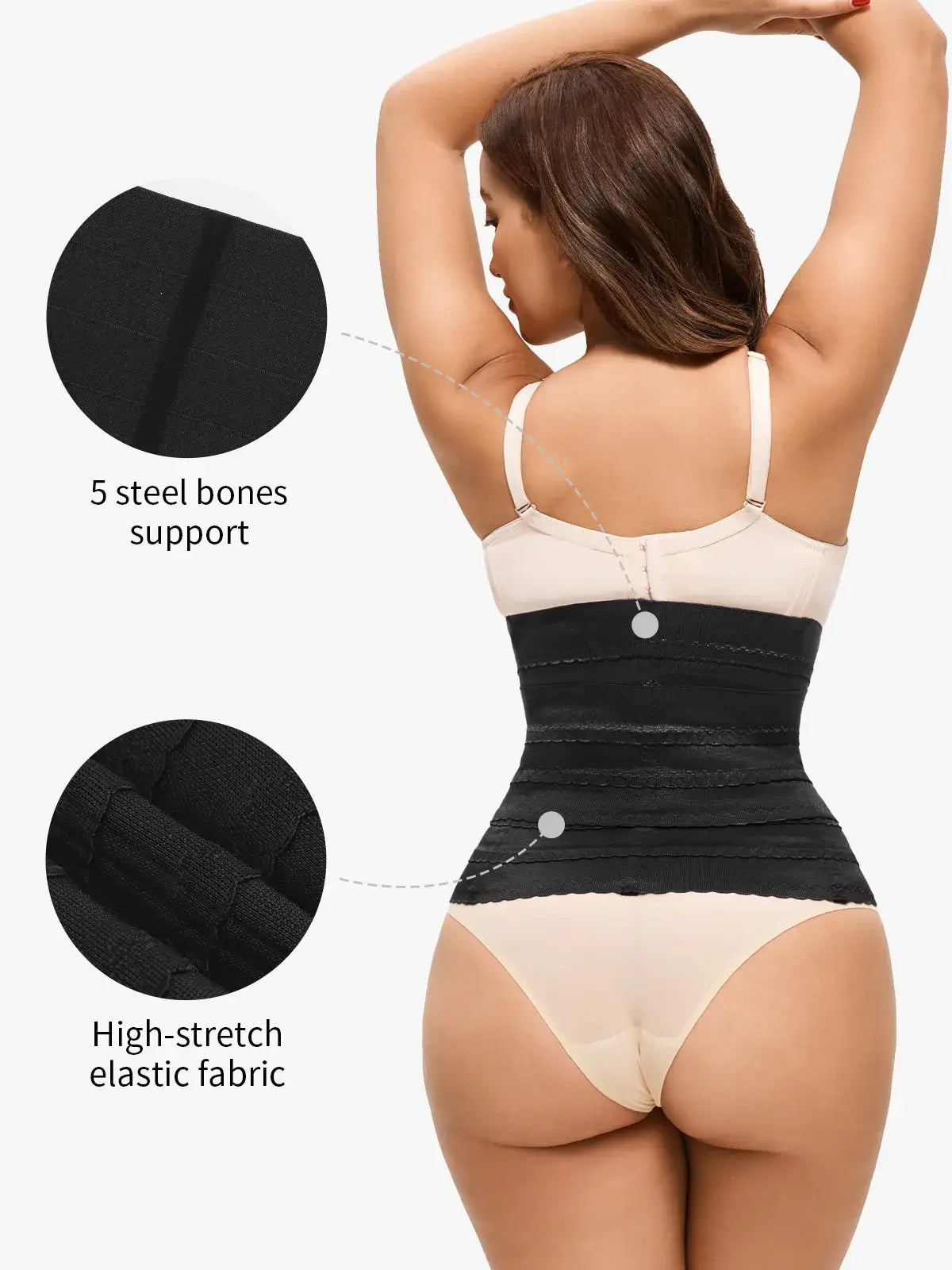 Women's 3-Segment Steel Boned Waist Trainer Tummy Control