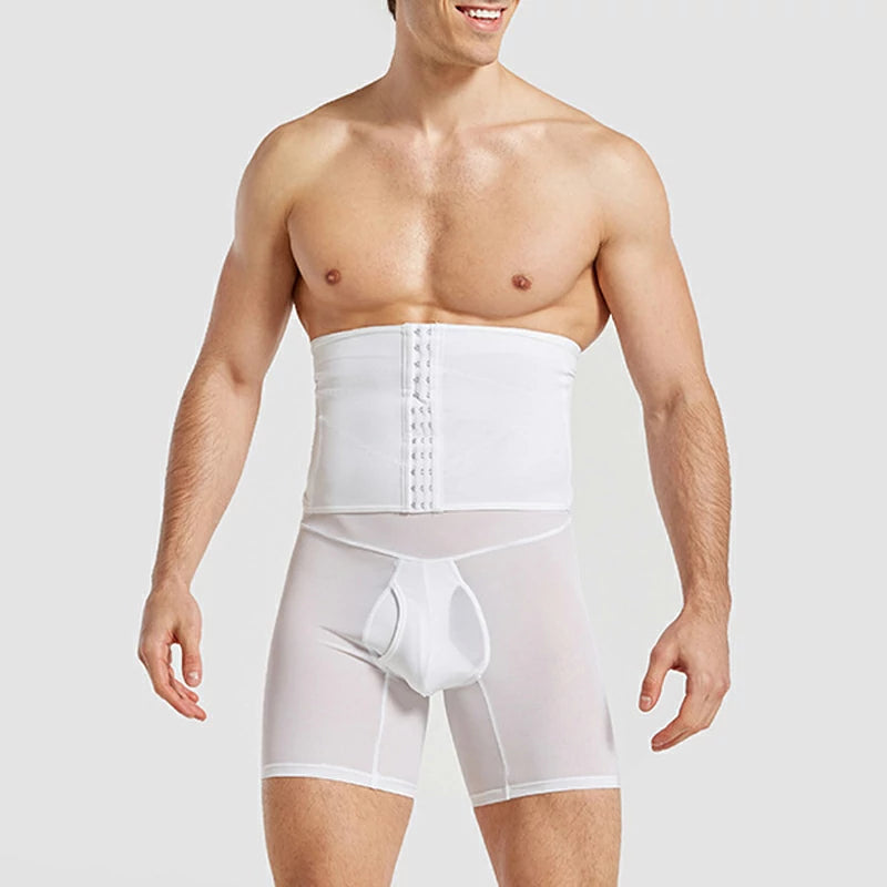 Men's High Waist Mesh Tummy Control Shapewear Shorts