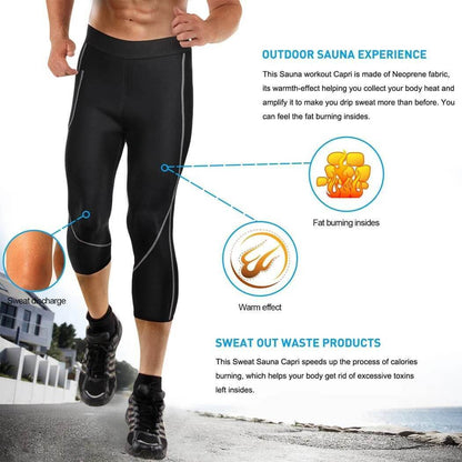 Men's Neoprene Sauna Sweat Capri Pants