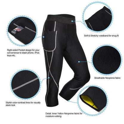 Men's Neoprene Sauna Sweat Capri Pants