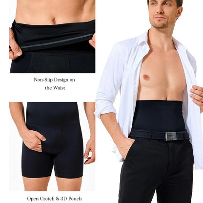 Men's High-Waist Compression Shorts Tummy Control