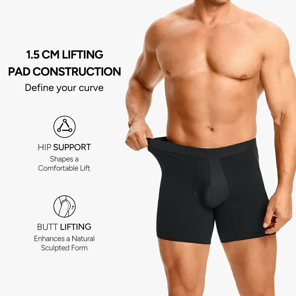 Men's Breathable Compression Shorts Side Pocket Low-Rise