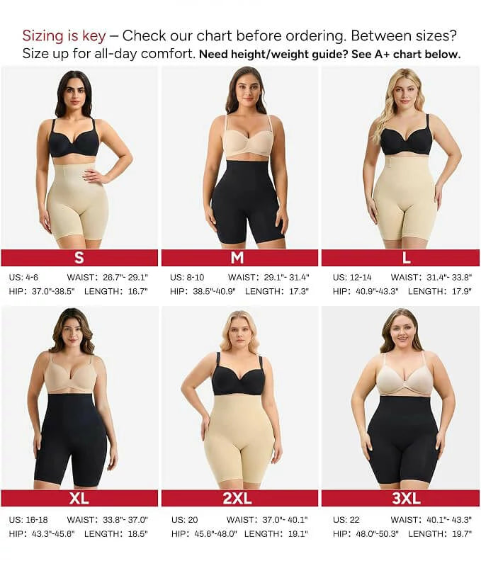 Women's High Waist Triple-Lift Air-Flow Shorts Tummy Control