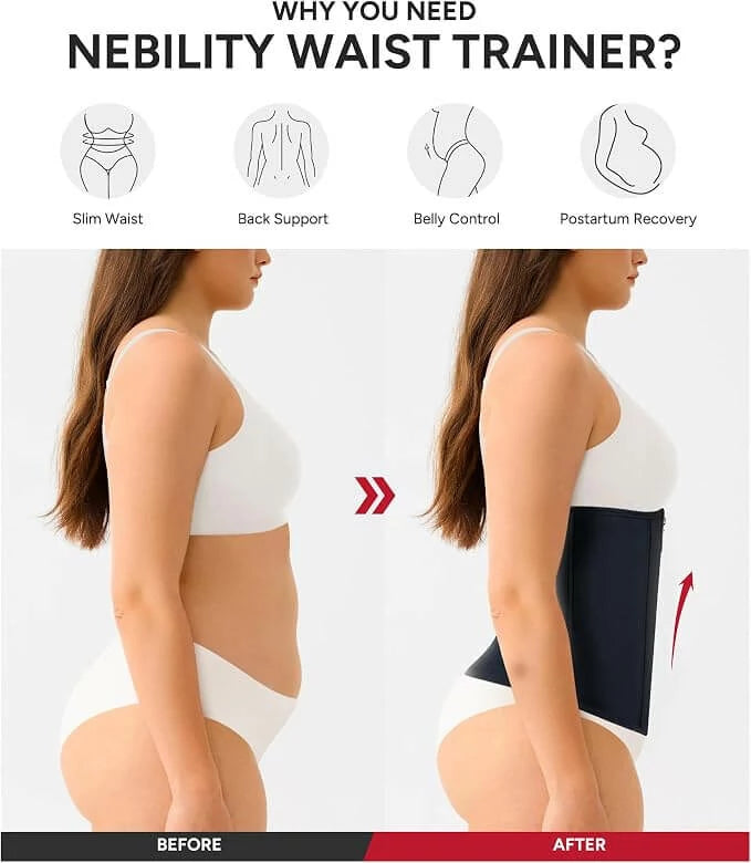 Women's Mesh Steel Boned Zipper Waist Trainer Tummy Control