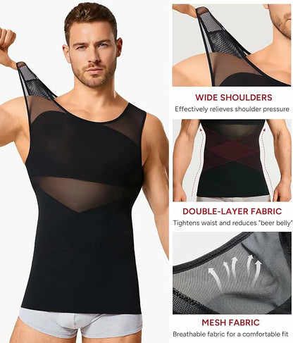 Men's Compression Tank Top Mesh Double-Layer