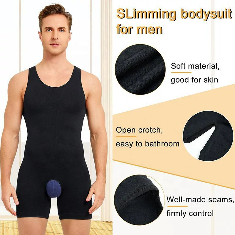 Men's Seamless Sleeveless Compression Bodysuit