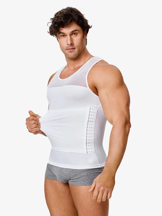 Men's Compression Body Shaper Vest with Waist Trimmer Belt