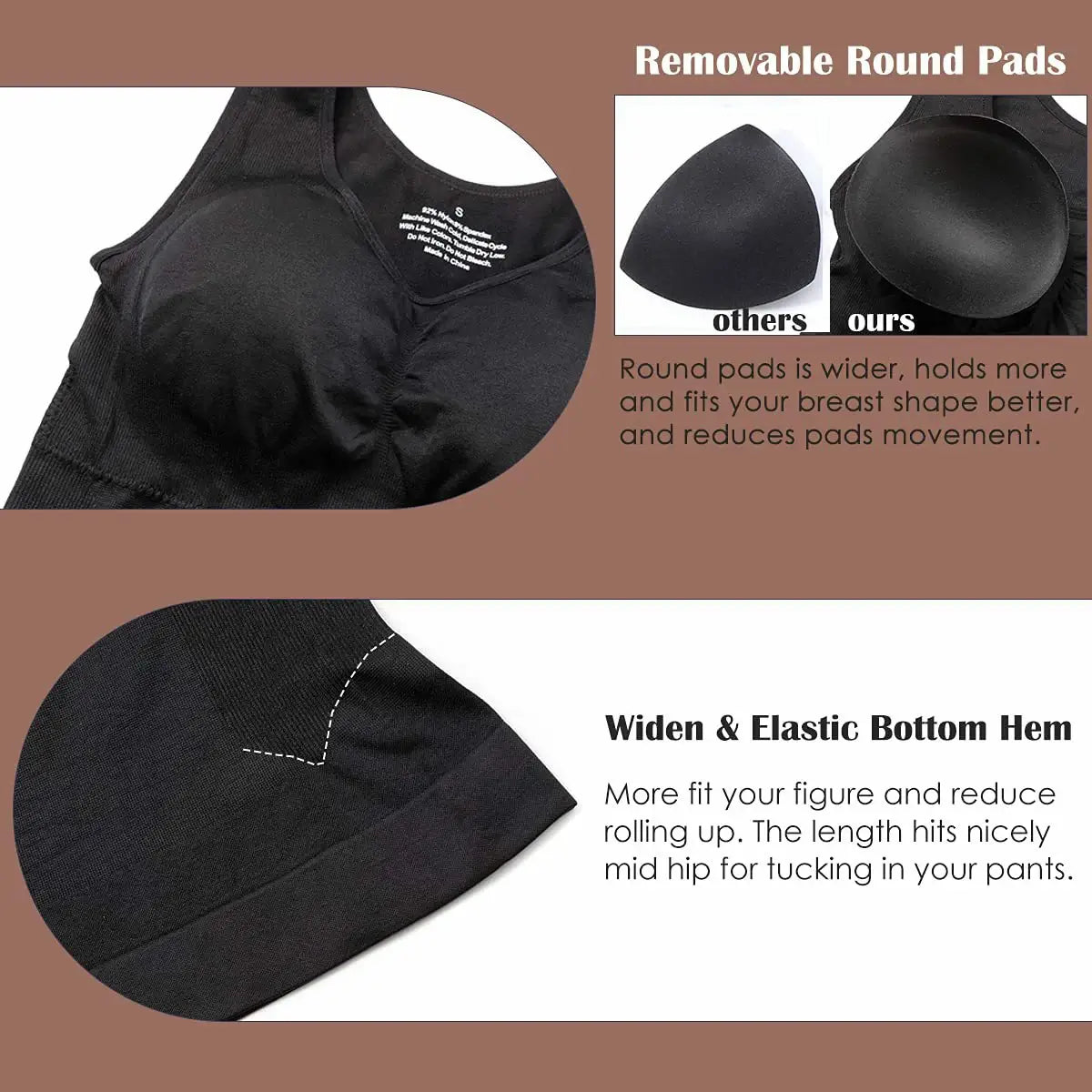 Women's Shapewear Tank Top Built-in Bra Tummy Control