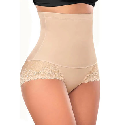 Women's High Waist Lace Panty Tummy Control
