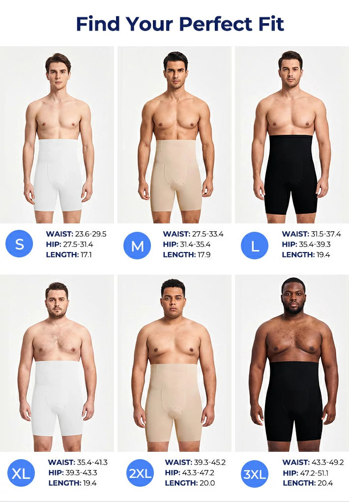 Men's High-Waist Tummy Control Compression Shorts