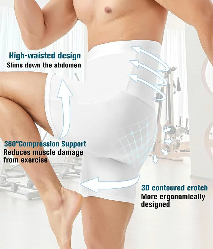Men's High Waist Breathable Tummy Control Shapewear Shorts