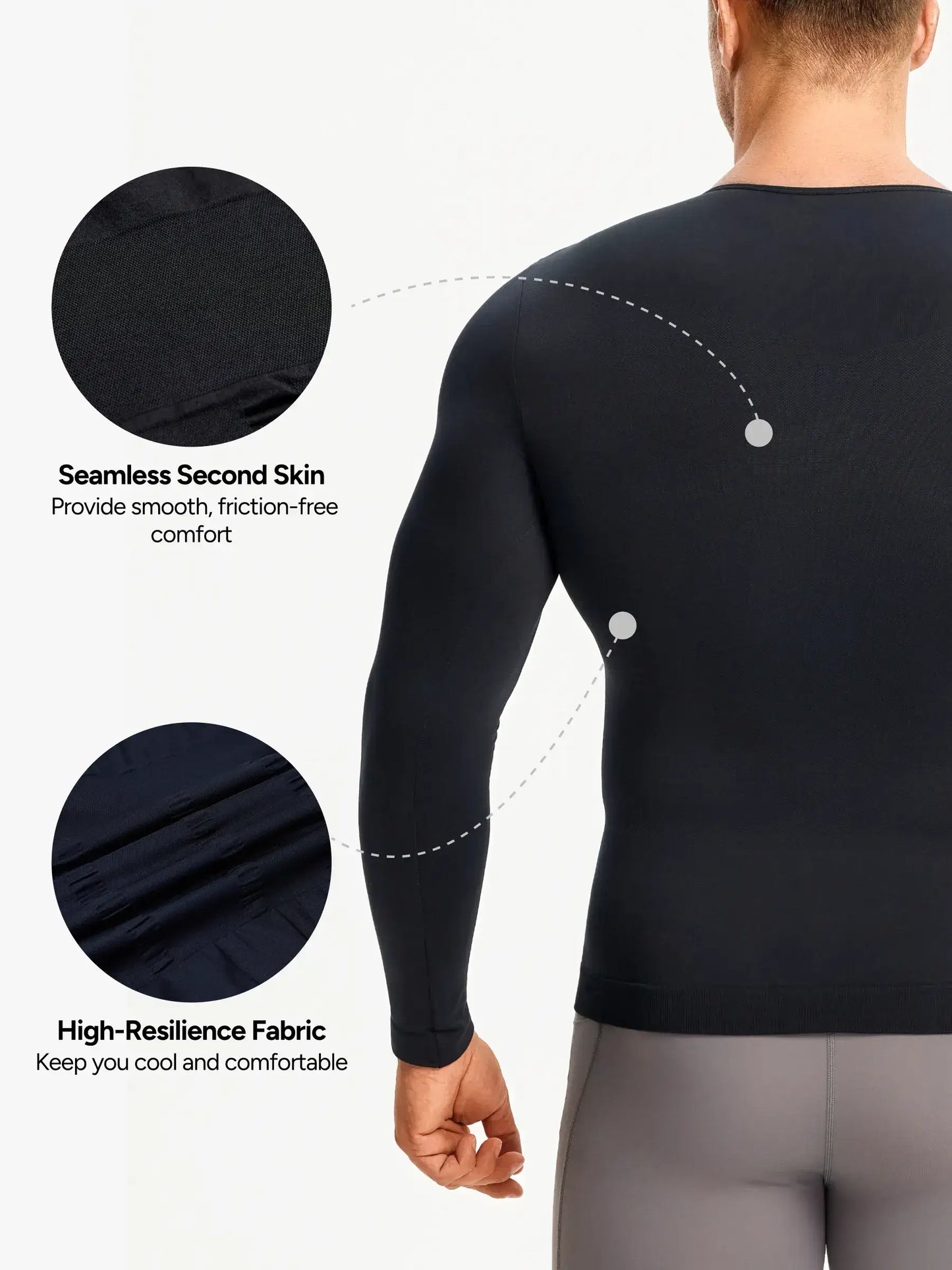 Men's Long Sleeve Compression Shirt Tummy Control