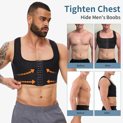Men's Mesh Chest Binder Vest Breathable Hook-Eye