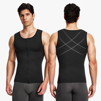 Men's Dual-Layer Zippered Compression Tank Top (2-Pack)