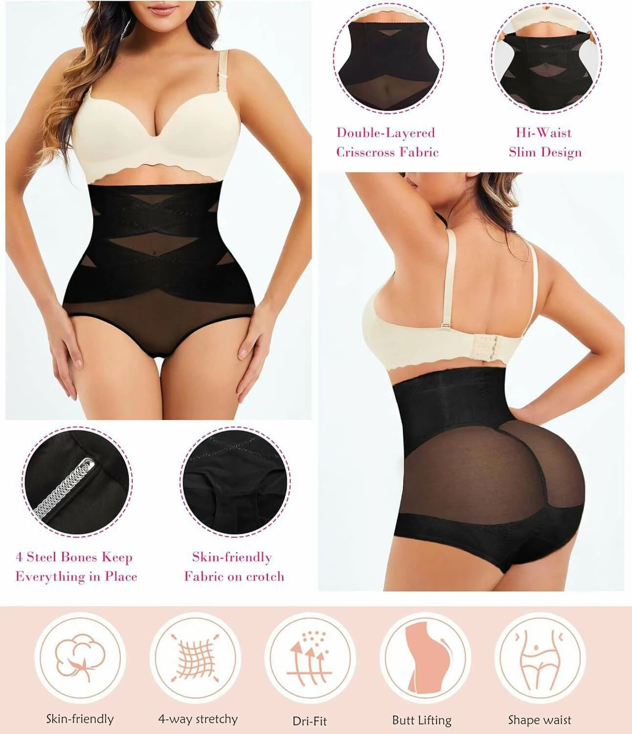 Women's High Waist Contour Lift Body Shaper Panty